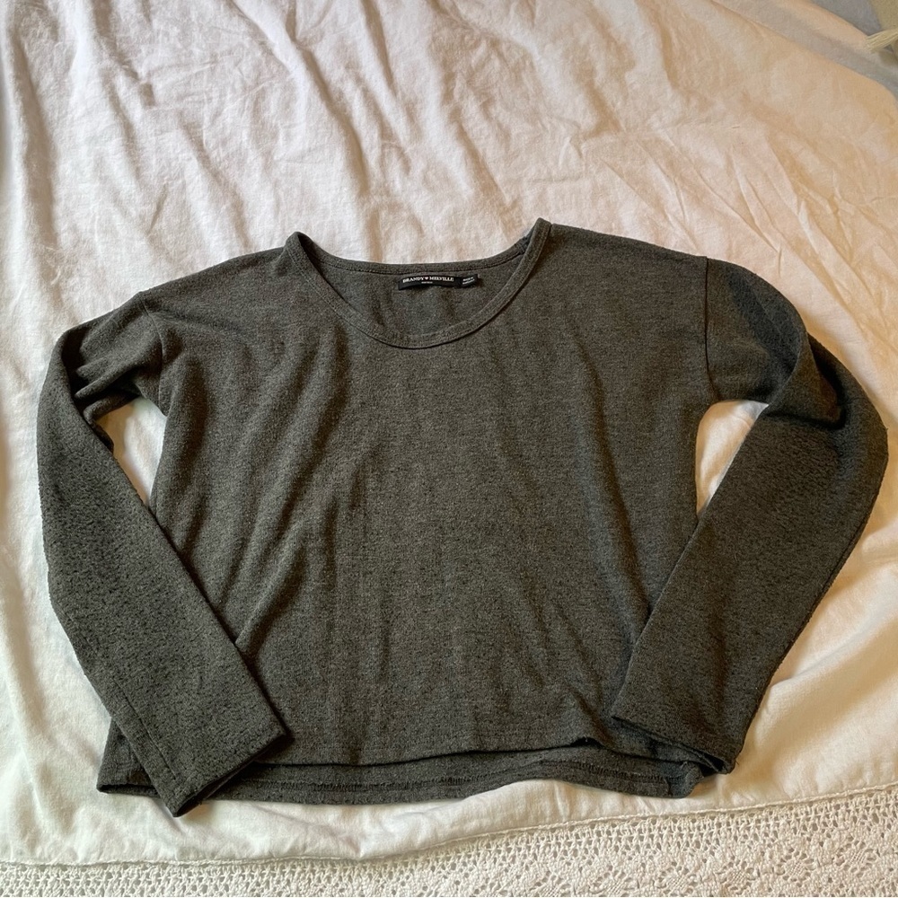 Brandy melville medium weight long sleeve gray grey
